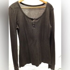 Banana Republic Brown Fitted Long Sleeve Henley